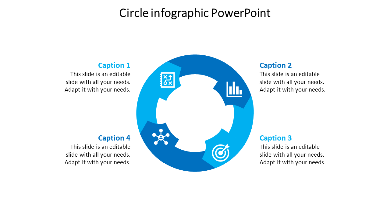 Free - Use Circle Infographic PowerPoint In Blue Color Slide